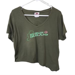 HARLEY Davidson Assermetrical Cropped tee.  Ireland. Size Medium